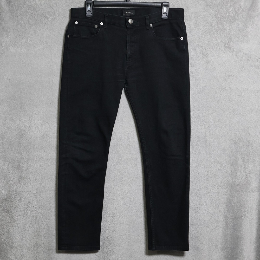 APC Jeans Mens 31.5x26 Black Petit New Standard Slim Tapered Denim Stretch
